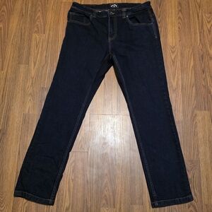 Billabong Slim Straight Jeans Mens W33 Dark Blue Denim Skate Surf Casual D98